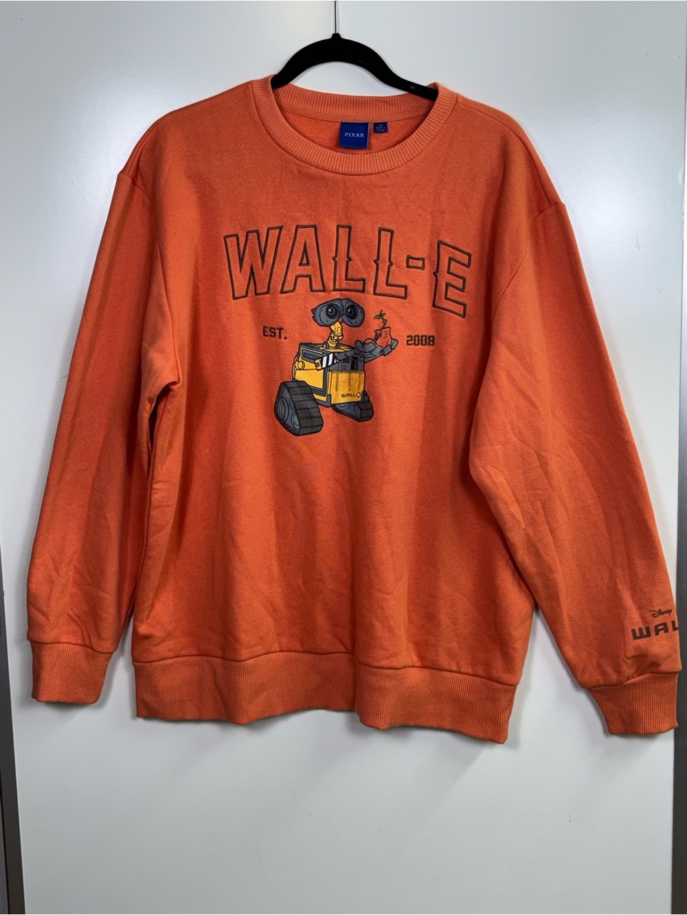 PIXAR WALL·E Orange Graphic Crewneck Sweater - Men's